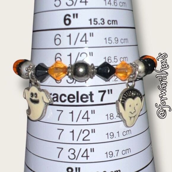 Bundle Sale 3 for $15 | Halloween-Themed Stretch Bracelet with Four Charms - Picture 5 of 6